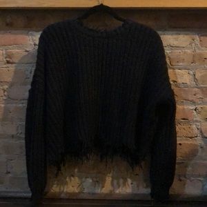 WILDFOX CROPPED KNIT PALMETTO SWEATER